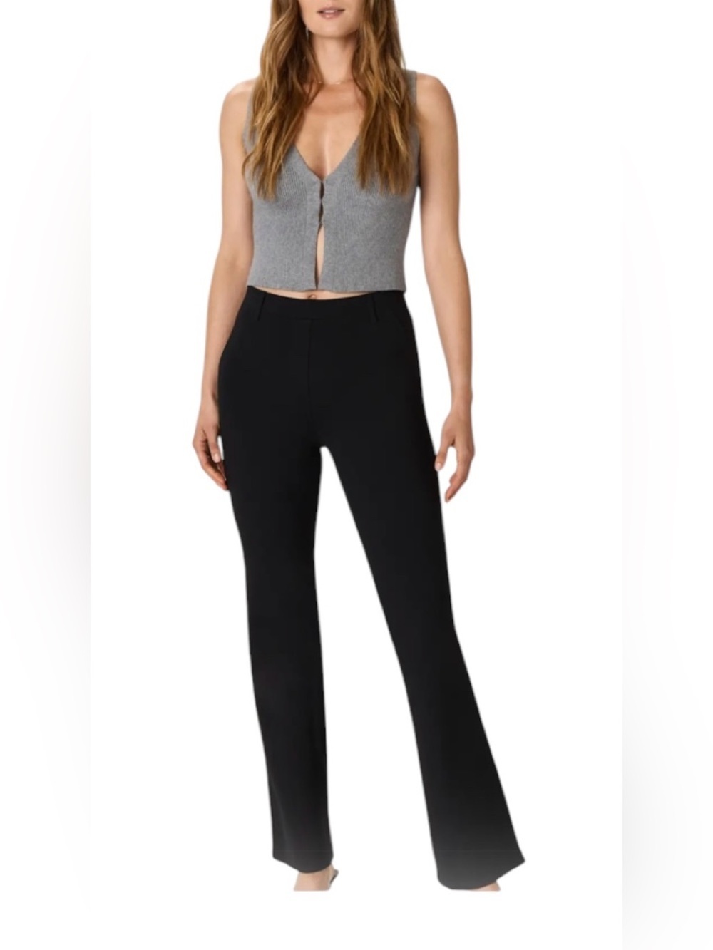 Quince Ultra-Stretch Ponte Bootcut Pant Black S~Tall Work Pant Wardrobe Staple